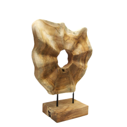 Kwiat Rzeźba z drewna teak 40cm